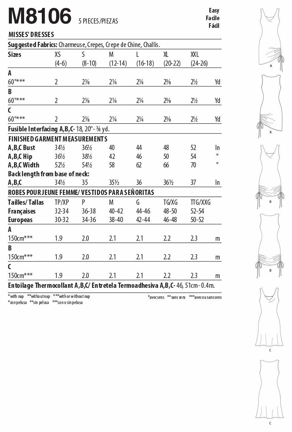 McCall Pattern XS-S-M