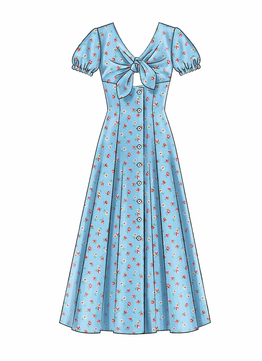McCall's M7949E5 Women's Knee and Floor Length Button Up Dress Sewing Patterns,
