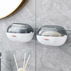 2 Pack NICAVKIT Shower Soap Dish Holder with Lid, Bar Soap Holder with Drain,