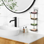 Black MASADI 4 Tier Soap Dish Holder, Soap Bar Holder with Hooks, Shampoo Bar
