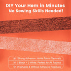 TEAWOO 6 Rolls Hemming Tape with Portable Iron – (3/4 Inch x 27 Yards Each, 3