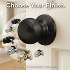1 Pack Copper Creek Colonial Privacy Interior Door Knob – ANSI Grade-3
