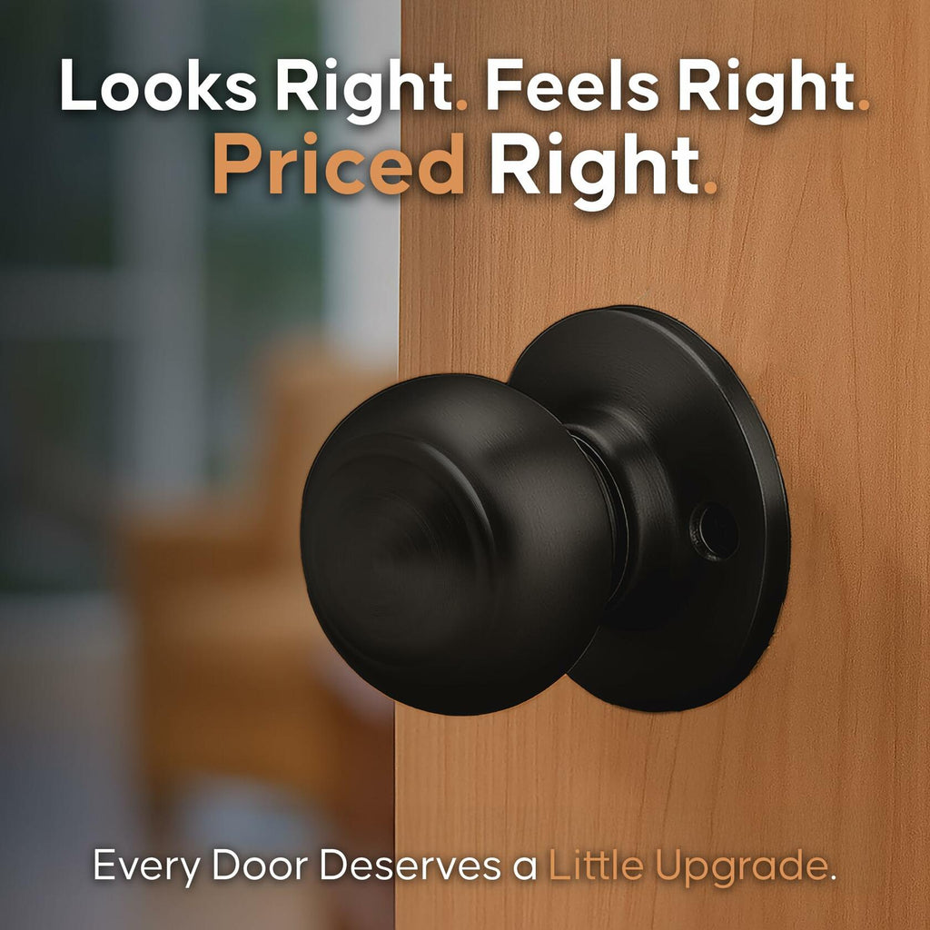 1 Pack Copper Creek Colonial Privacy Interior Door Knob – ANSI Grade-3