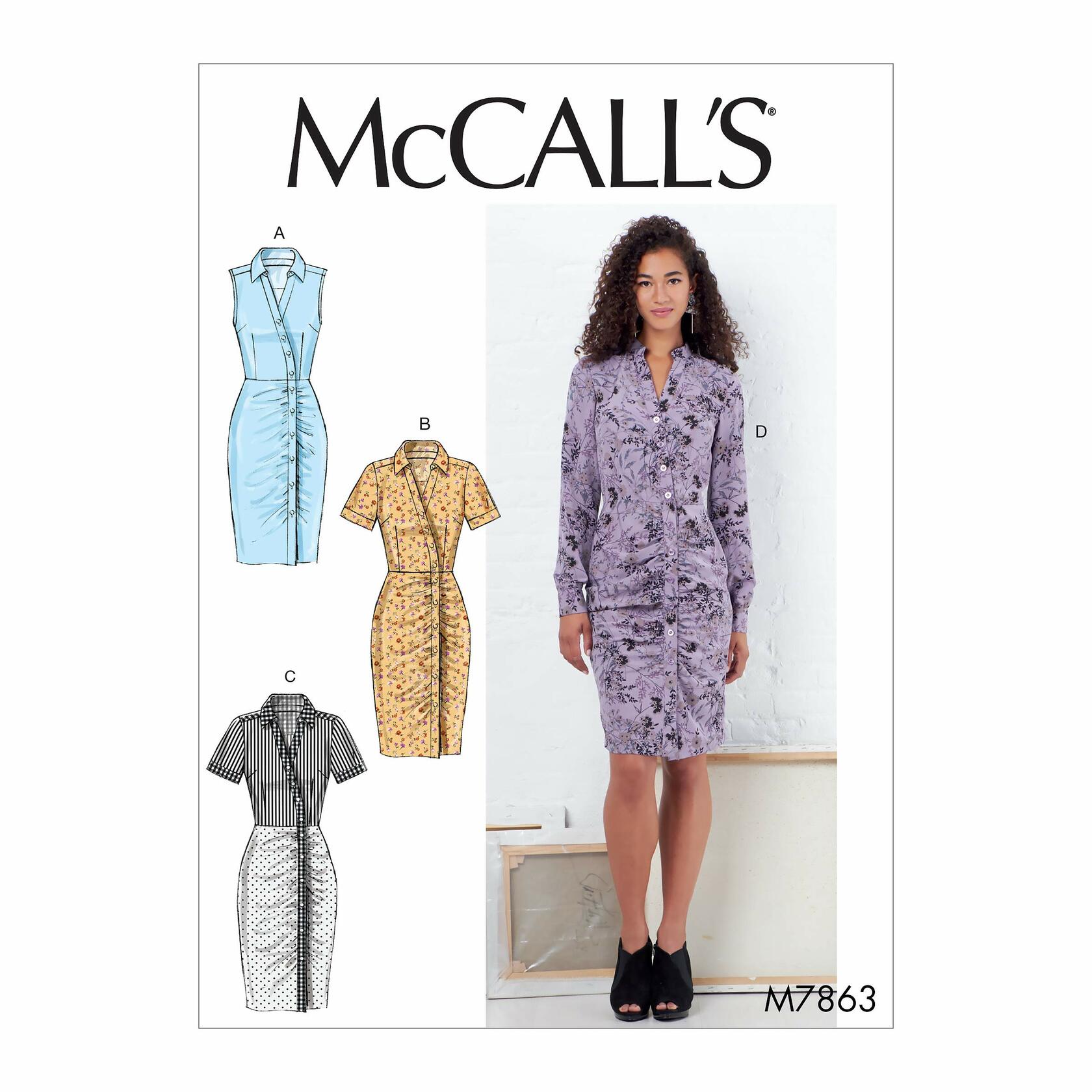 McCall Pattern McCall's Women's Fitted Dress, Sizes 6-14 Sewing Pattern, Plain
