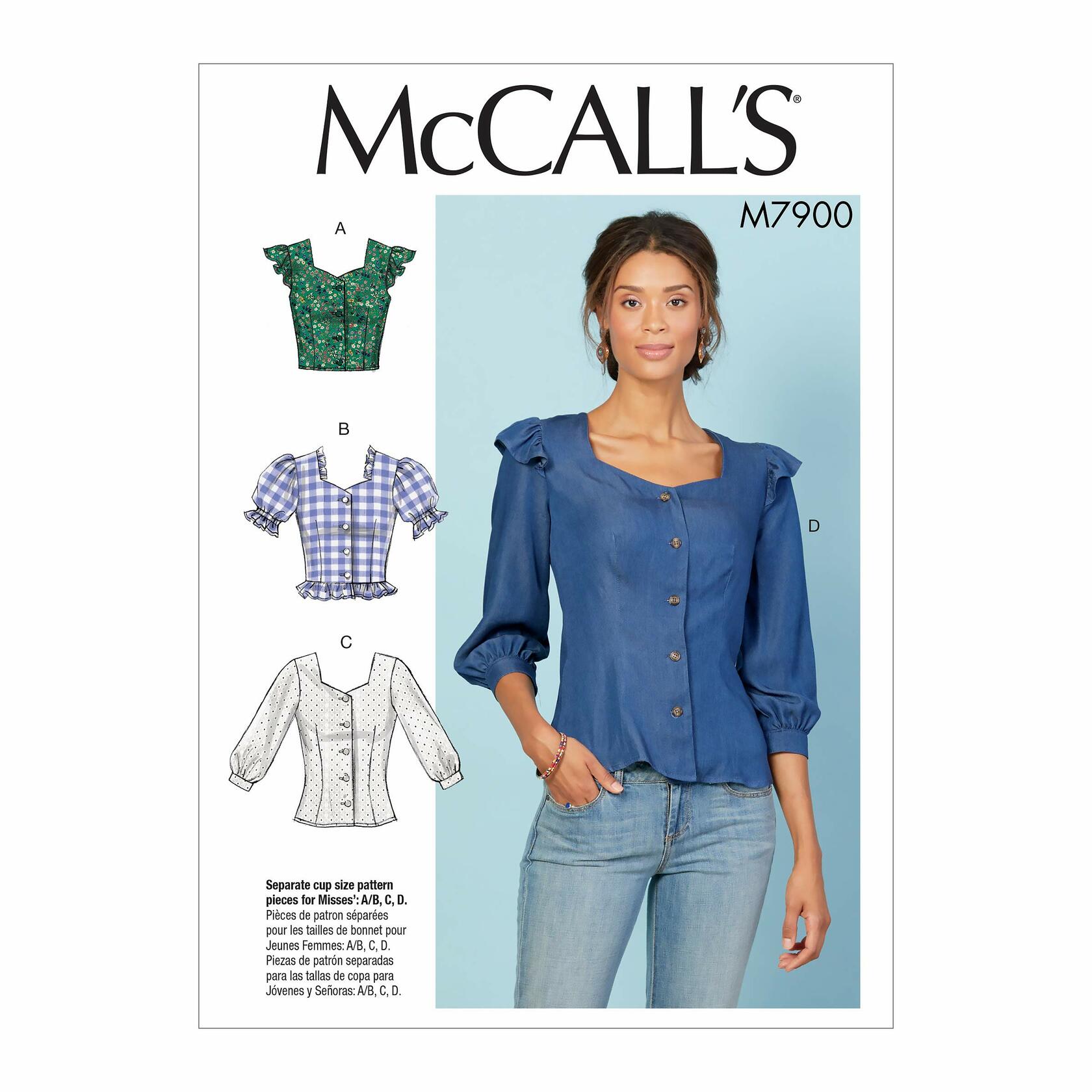 McCall's Patterns McCall's Women's Short, 3/4, and Elbow Length Sleeve Blouse