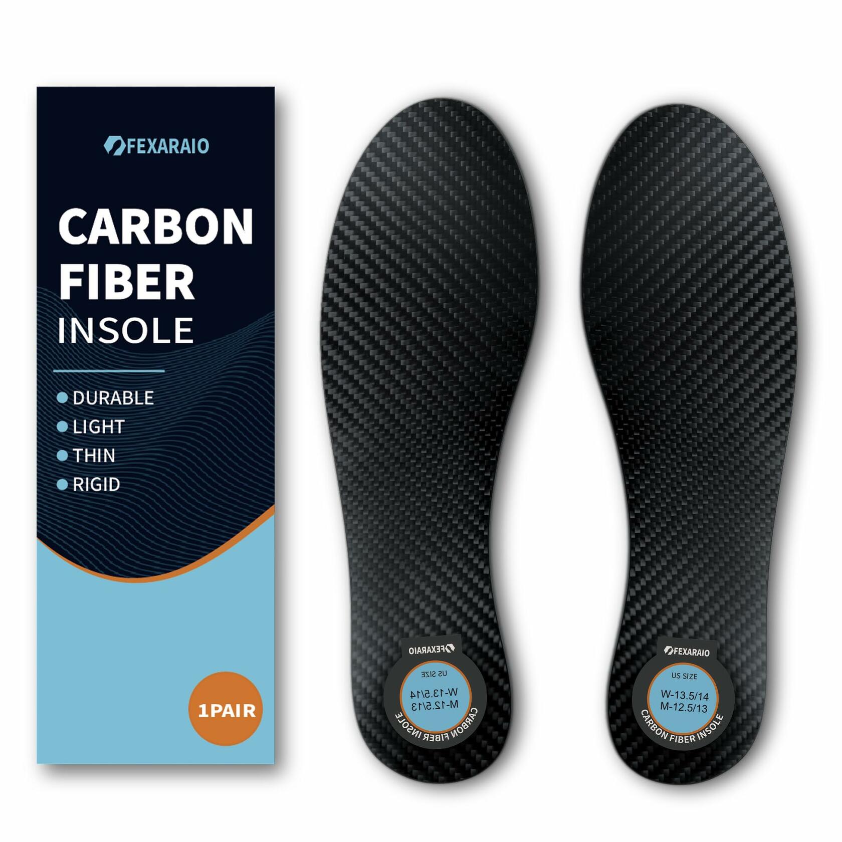 Carbon Fiber Insole – Rigid Foot Plate for Hallux Rigidus, 8.46In-Women's 5.5-6