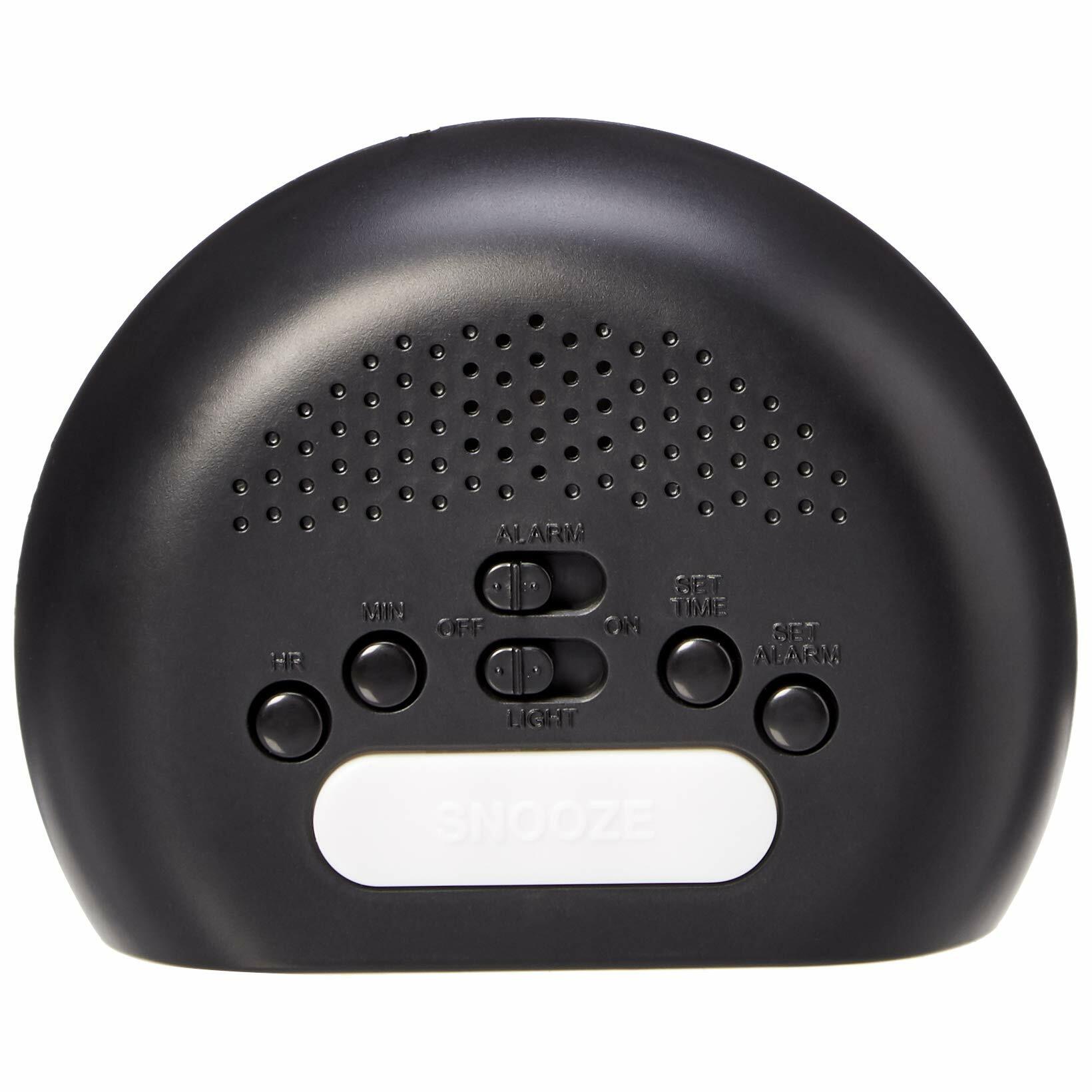 Amazon Basics Small Digital Oval Alarm Clock With LED Display, Nightlight &