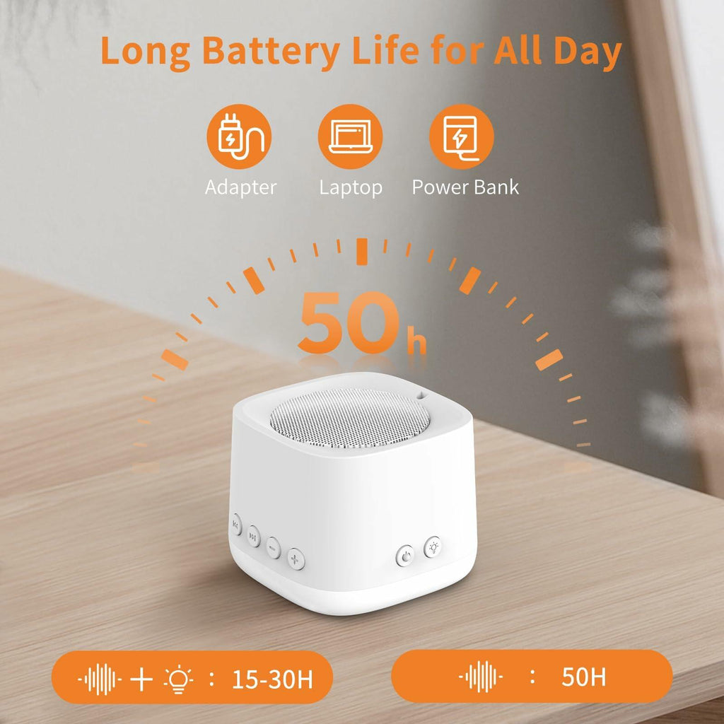 Portable Travel Sound Machine for Sleep, White Noise Sound Machine with Night