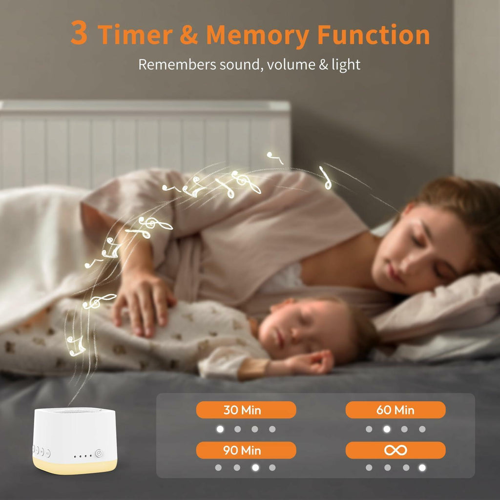 Portable Travel Sound Machine for Sleep, White Noise Sound Machine with Night