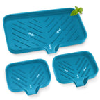 Premium Silicone Soap Holder for Bathroom & Kitchen Sink - Self Draining Tray