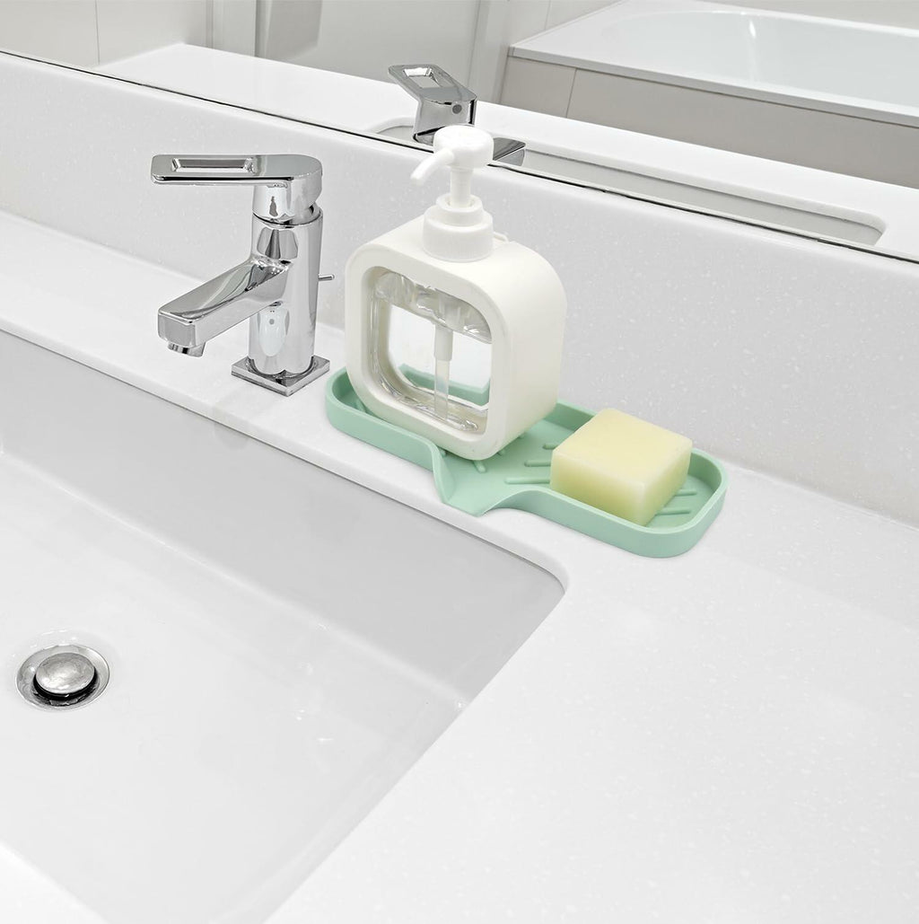 YASMEN Silicone Bathroom Soap Dishes, Sink Sponge Holder for Kitchen, Rubber