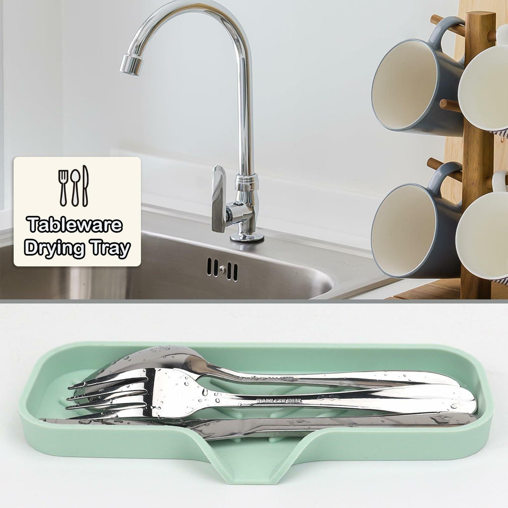 YASMEN Silicone Bathroom Soap Dishes, Sink Sponge Holder for Kitchen, Rubber