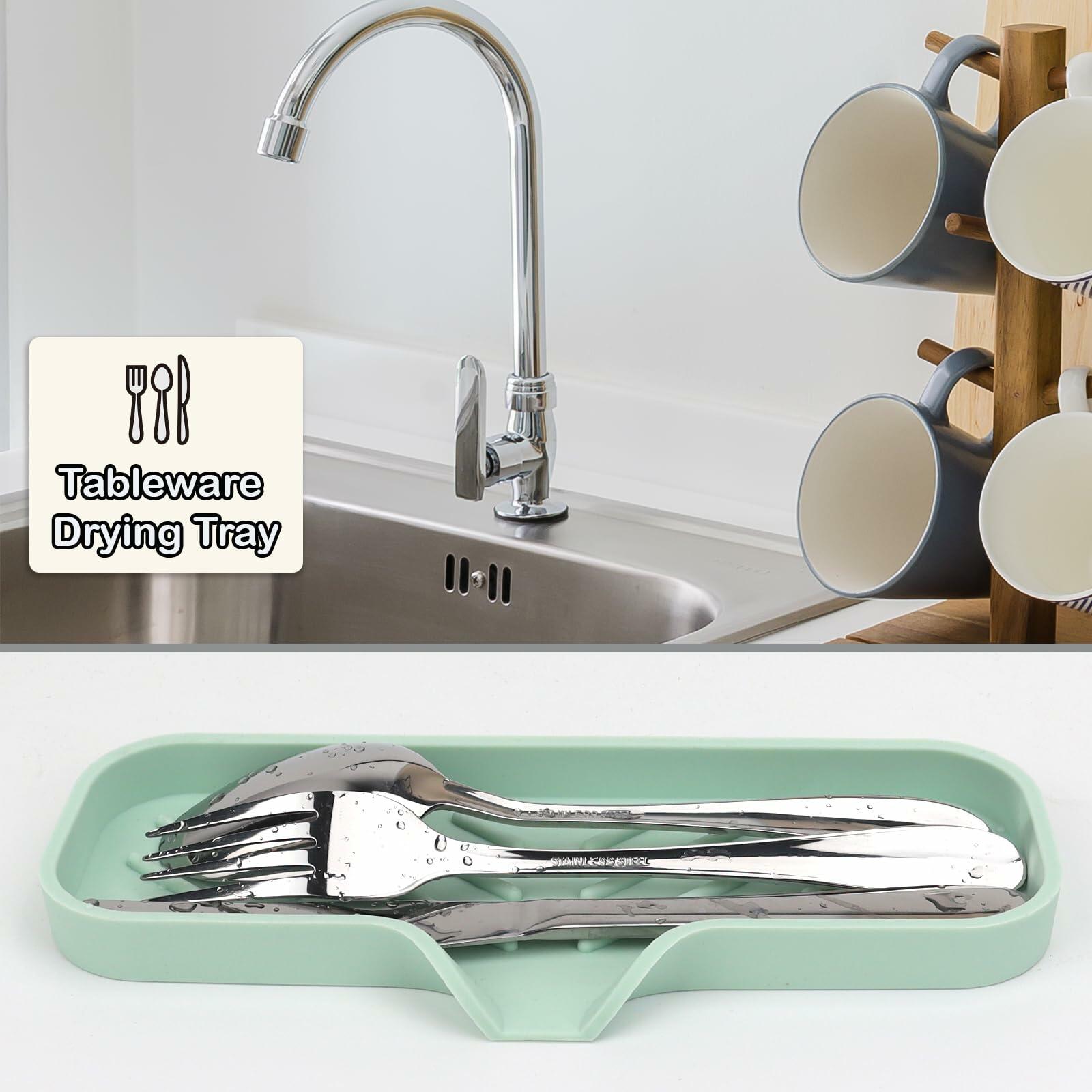 YASMEN Silicone Bathroom Soap Dishes, Sink Sponge Holder for Kitchen, Rubber