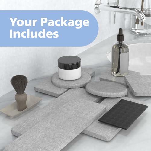 Set of 8 Water Absorbent Diatomite Coasters Bathroom Trays, Diatomaceous Drying
