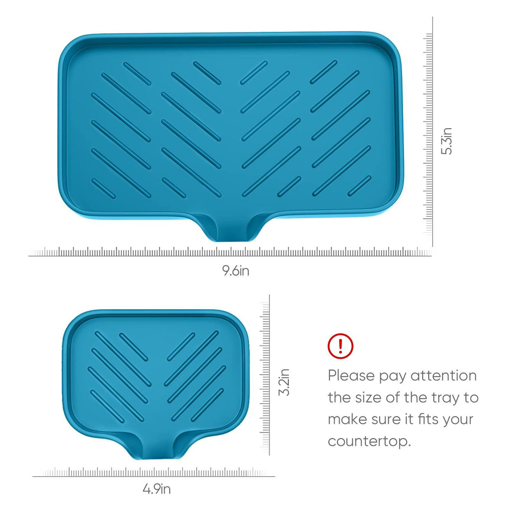 Premium Silicone Soap Holder for Bathroom & Kitchen Sink - Self Draining Tray