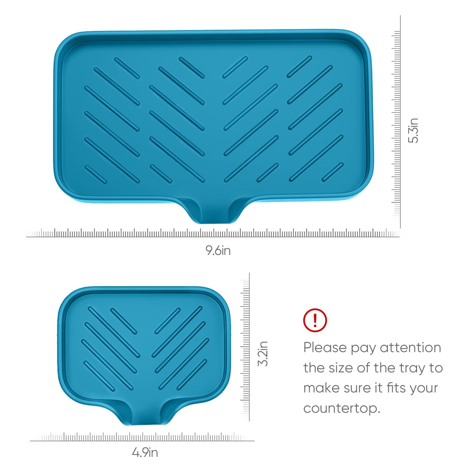 Premium Silicone Soap Holder for Bathroom & Kitchen Sink - Self Draining Tray