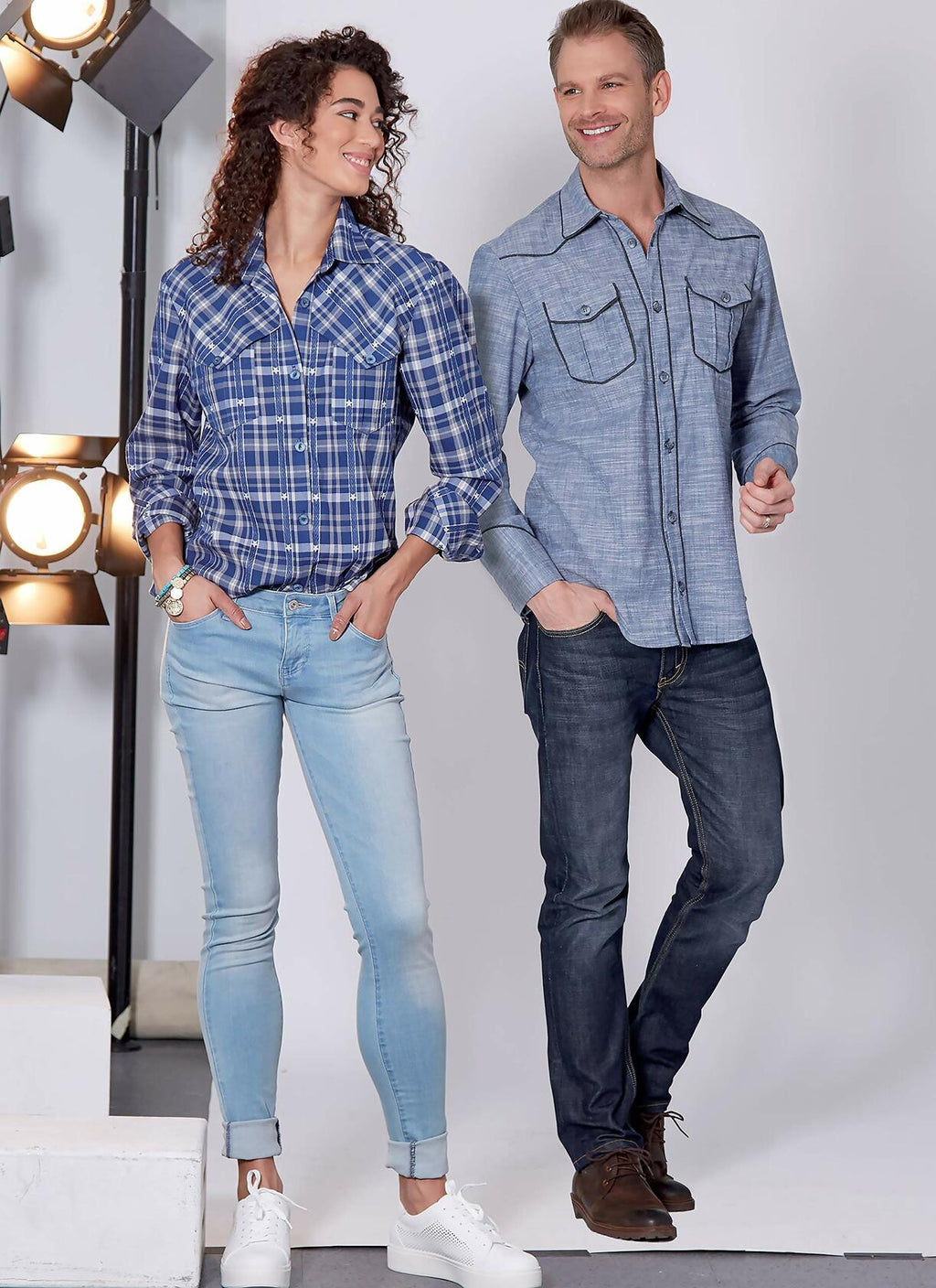 McCall's Patterns McCall's Women and Men's Button-Up Dress Shirt, Sizes S-L