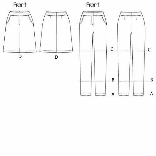 McCall's Patterns M6361 Misses' Skirt, Shorts and Pants in 2 Lengths, Size B5