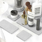Set of 8 Water Absorbent Diatomite Coasters Bathroom Trays, Diatomaceous Drying