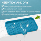 Premium Silicone Soap Holder for Bathroom & Kitchen Sink - Self Draining Tray
