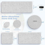 Set of 8 Water Absorbent Diatomite Coasters Bathroom Trays, Diatomaceous Drying