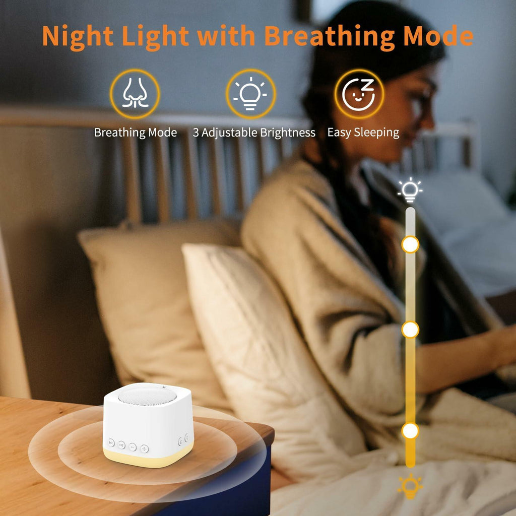 Portable Travel Sound Machine for Sleep, White Noise Sound Machine with Night