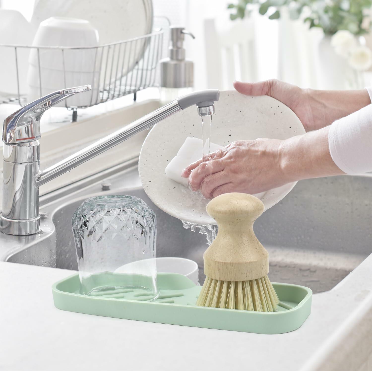 YASMEN Silicone Bathroom Soap Dishes, Sink Sponge Holder for Kitchen, Rubber