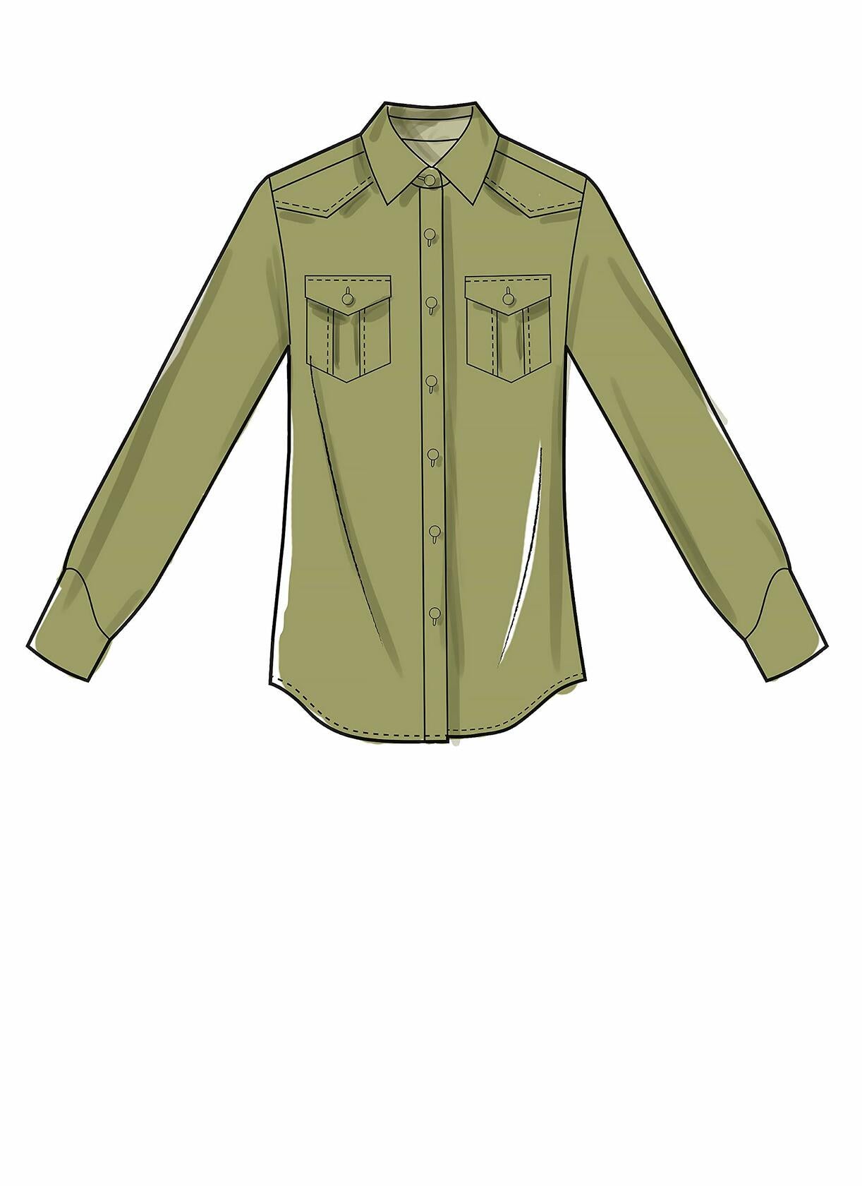McCall's Patterns McCall's Women and Men's Button-Up Dress Shirt, Sizes S-L