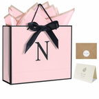 QLSKO Personalized Initial Paper Bag for Women Grils, N-Medium  Monogrammed Gift