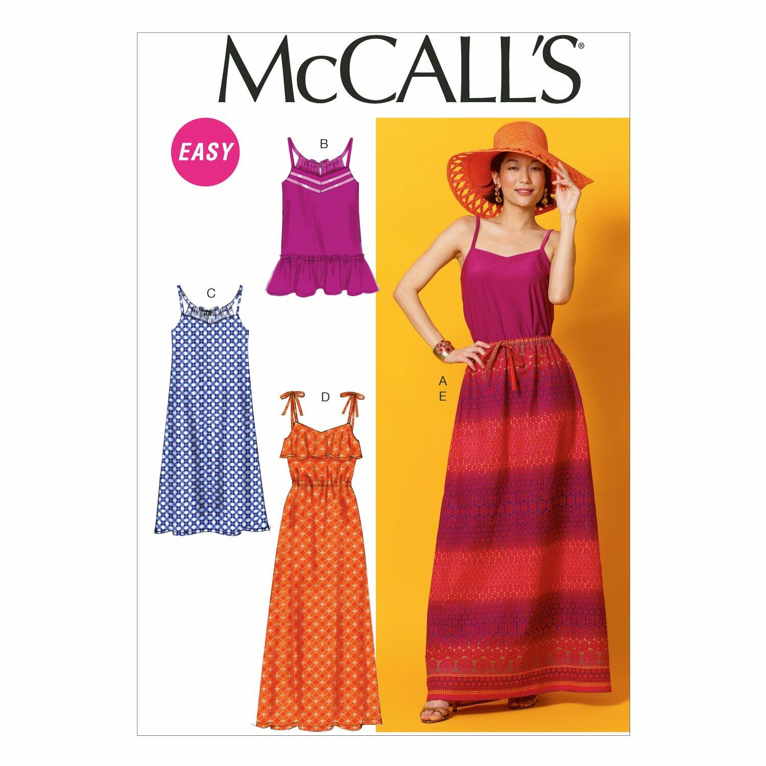McCall Pattern Company M6967 Misses' Top, Tunic, Dresses and Skirt, Size E5