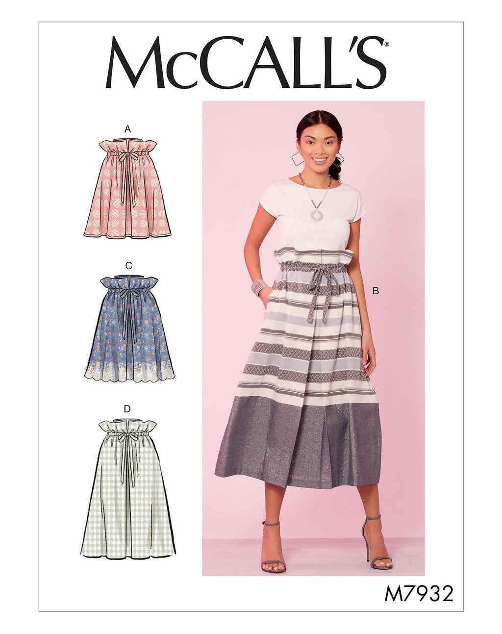McCall's M7932Z Women's Loose-Fitting Drawstring Skirt Sewing Patterns, Sizes