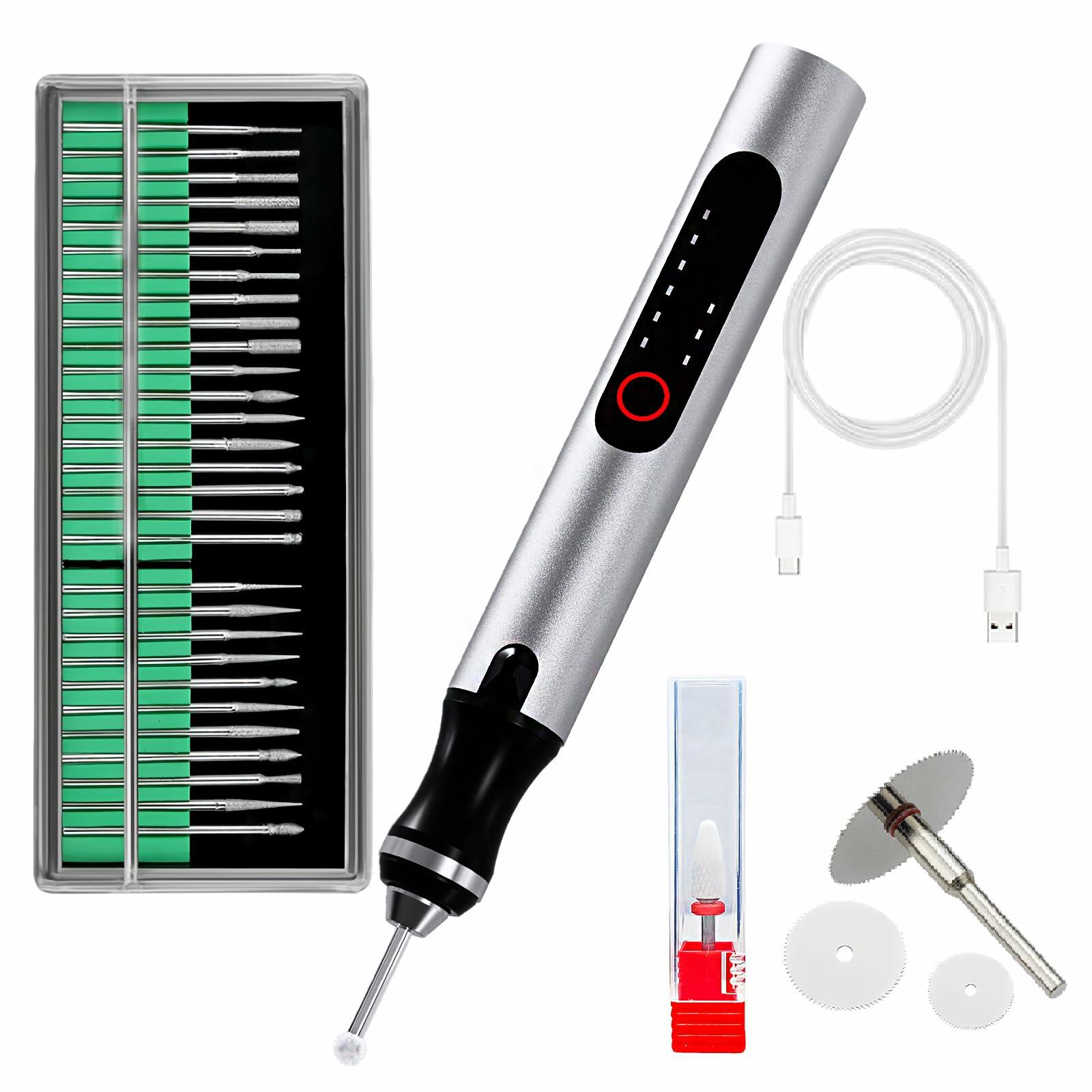 Wireless Engraving Pen Kit - Precision Tool for Artists & DIY | Engrave Jade,