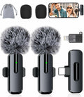 2 Pack ZOPPLM Wireless Mini Microphone for iPhone -  Lavalier Bluetooth