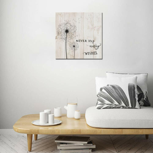 Abstract Flower Canvas Wall Poster Decor Black Dandelion with Never Stosp Making