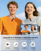 2 Pack ZOPPLM Wireless Mini Microphone for iPhone -  Lavalier Bluetooth
