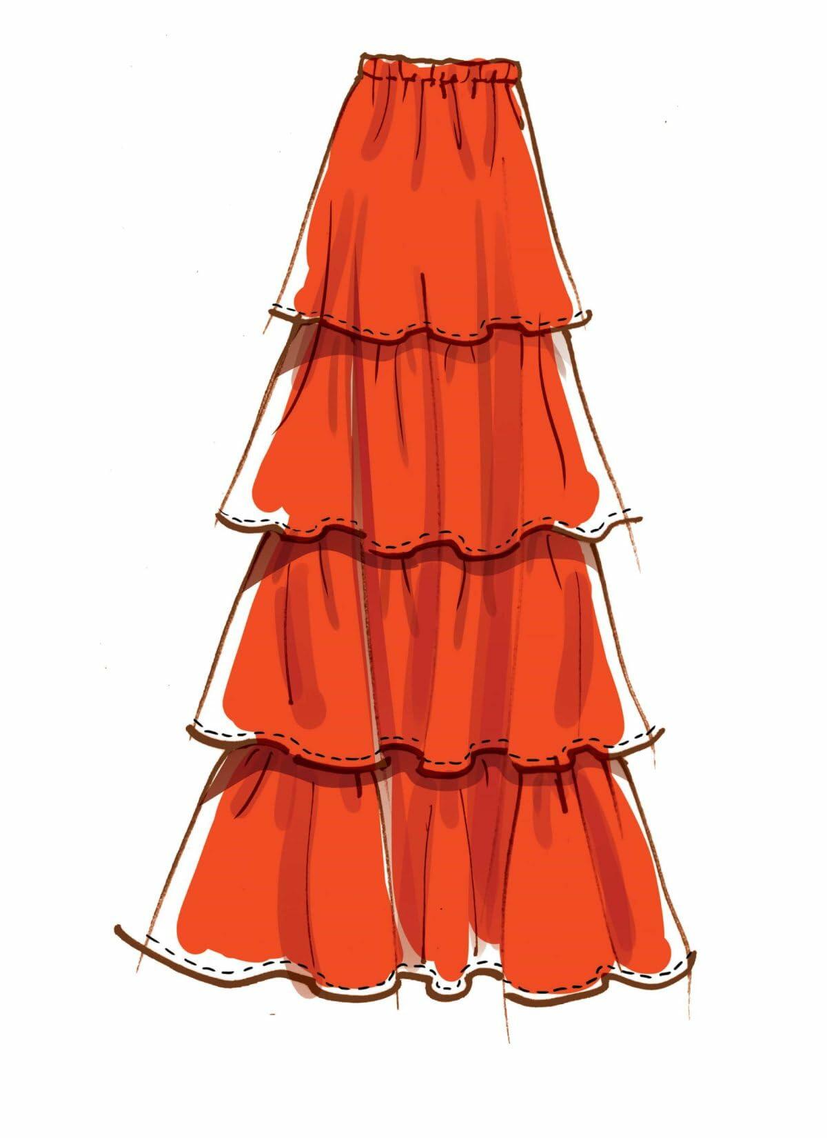 McCall's Sewing Pattern M8150 Misses' Tiered Skirts, Size F5 (16-18-20-22-24)