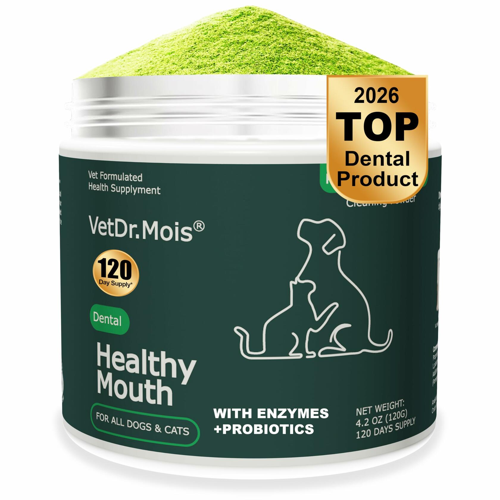 Dog Teeth Cleaning Powder, Dog Dental Powder and Cats Breath Freshener, Plaque