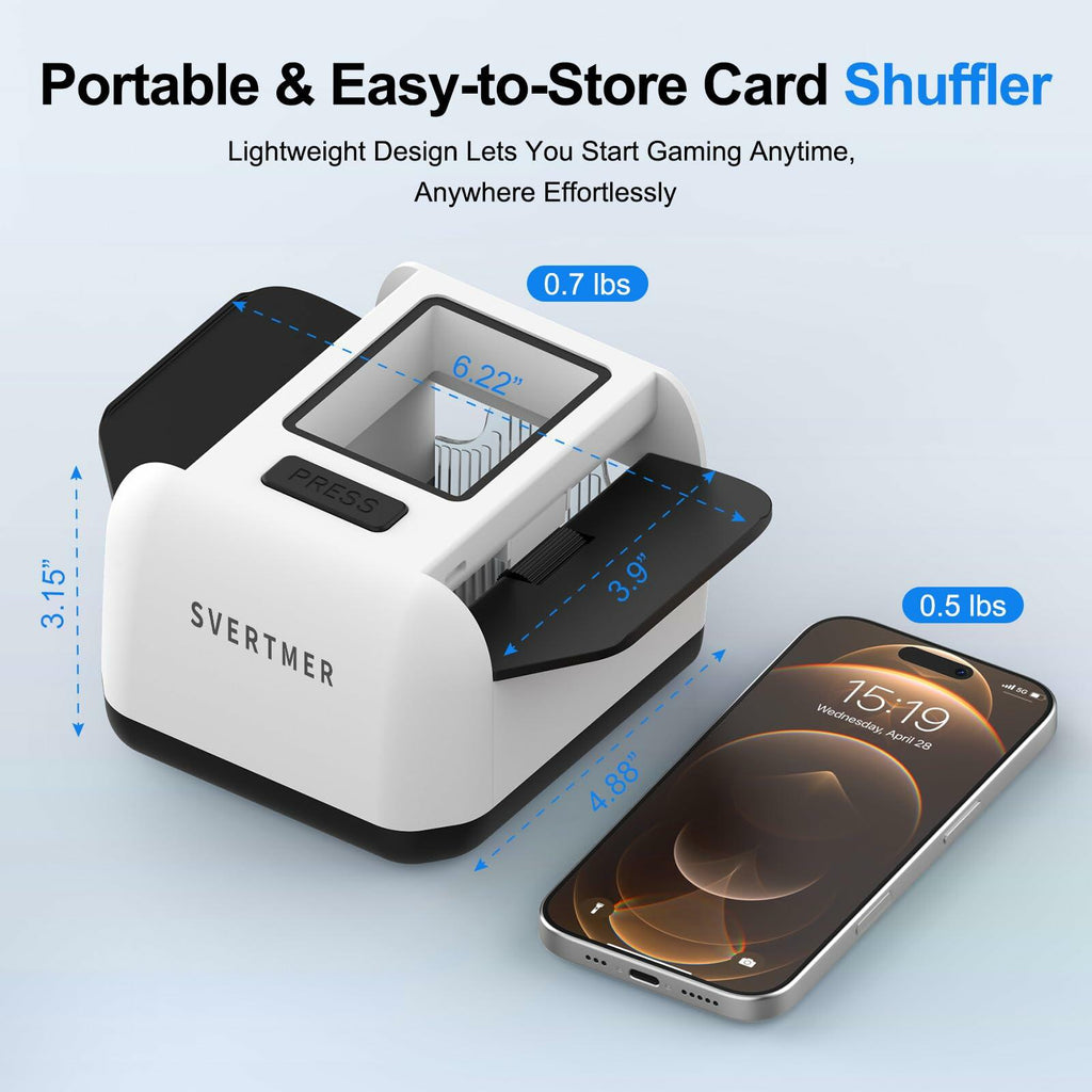 Svertmer Automatic Card Shuffler 1-2 Deck Electric Card Shuffle Machine|Portable