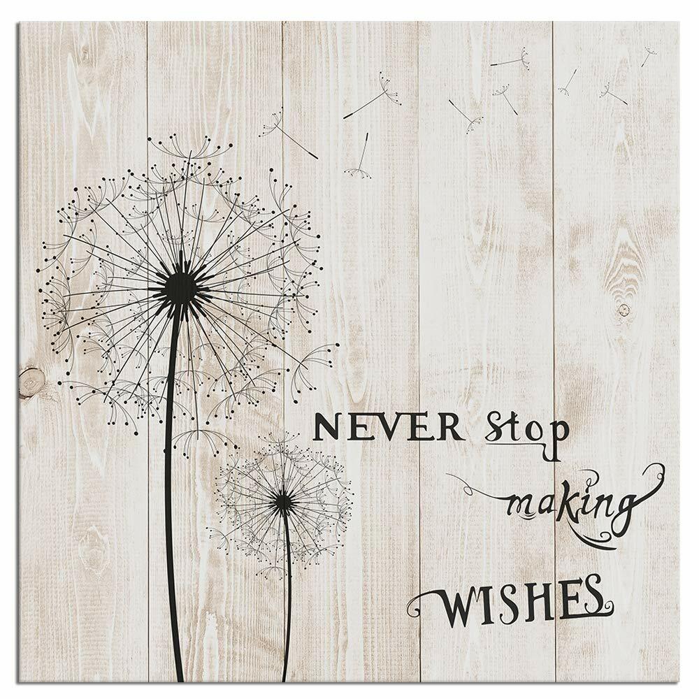 Abstract Flower Canvas Wall Poster Decor Black Dandelion with Never Stosp Making