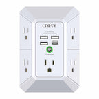 Wall Charger, Surge Protector, QINLIANF 5 Outlet Extender with 4 USB Charging