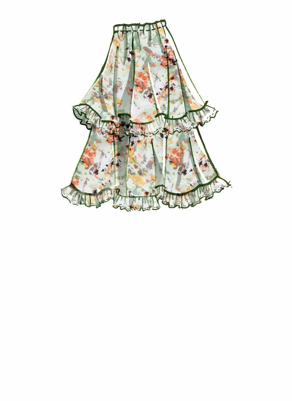 McCall's Sewing Pattern M8150 Misses' Tiered Skirts, Size F5 (16-18-20-22-24)