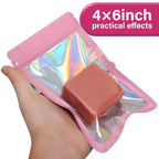 EONJOE 100-pack 4×6 inch mylar bags with clear window holographic resealable