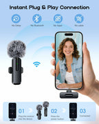 2 Pack ZOPPLM Wireless Mini Microphone for iPhone -  Lavalier Bluetooth