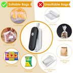 FEPPO Mini Bag Sealer, 2 in 1 Heat Sealer with Cutter, Portable Resealer Machine