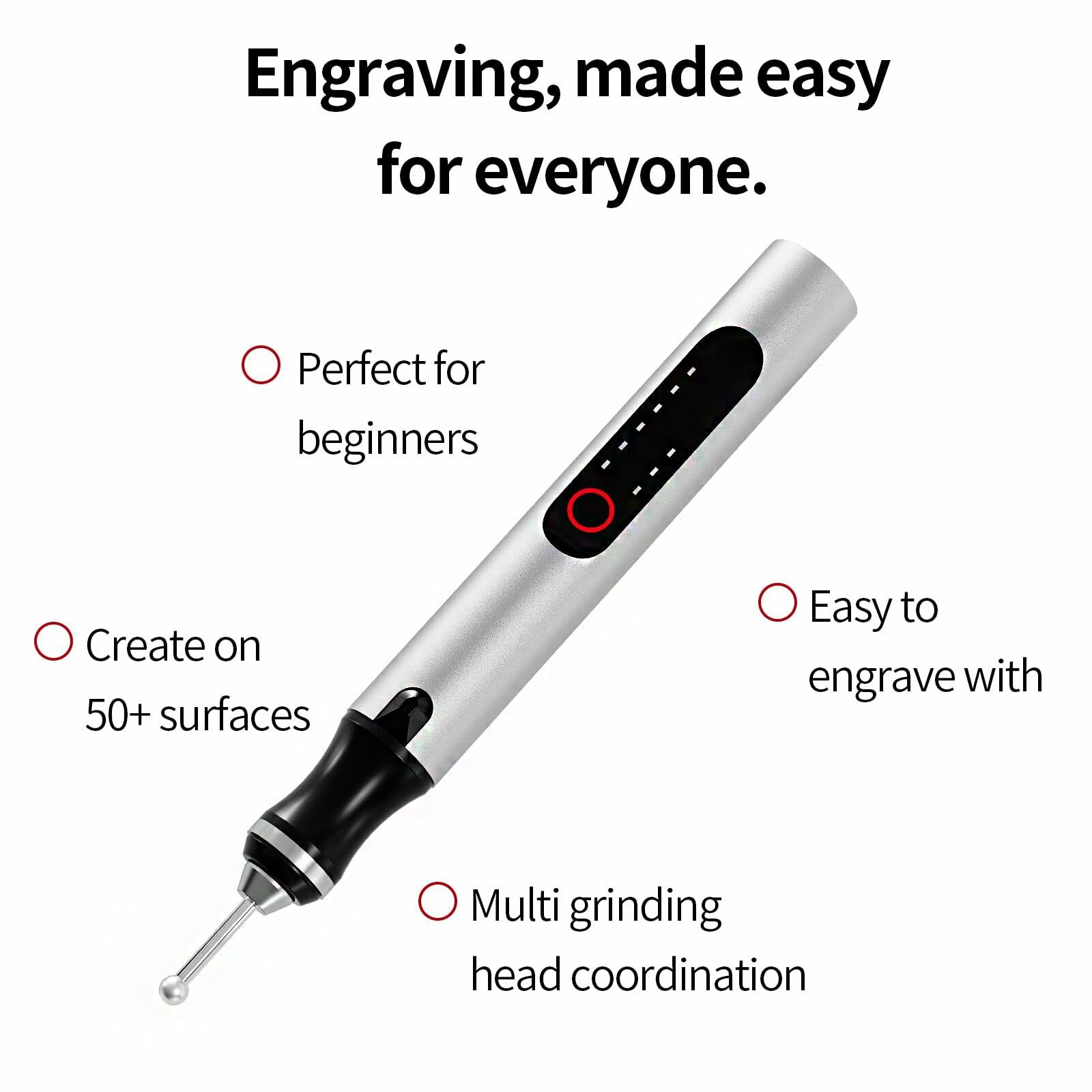 Wireless Engraving Pen Kit - Precision Tool for Artists & DIY | Engrave Jade,