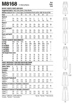 McCall's M8168A Misses Skirt/Pants, A (6-8-10-12-14-16-18-20-22), Multi,