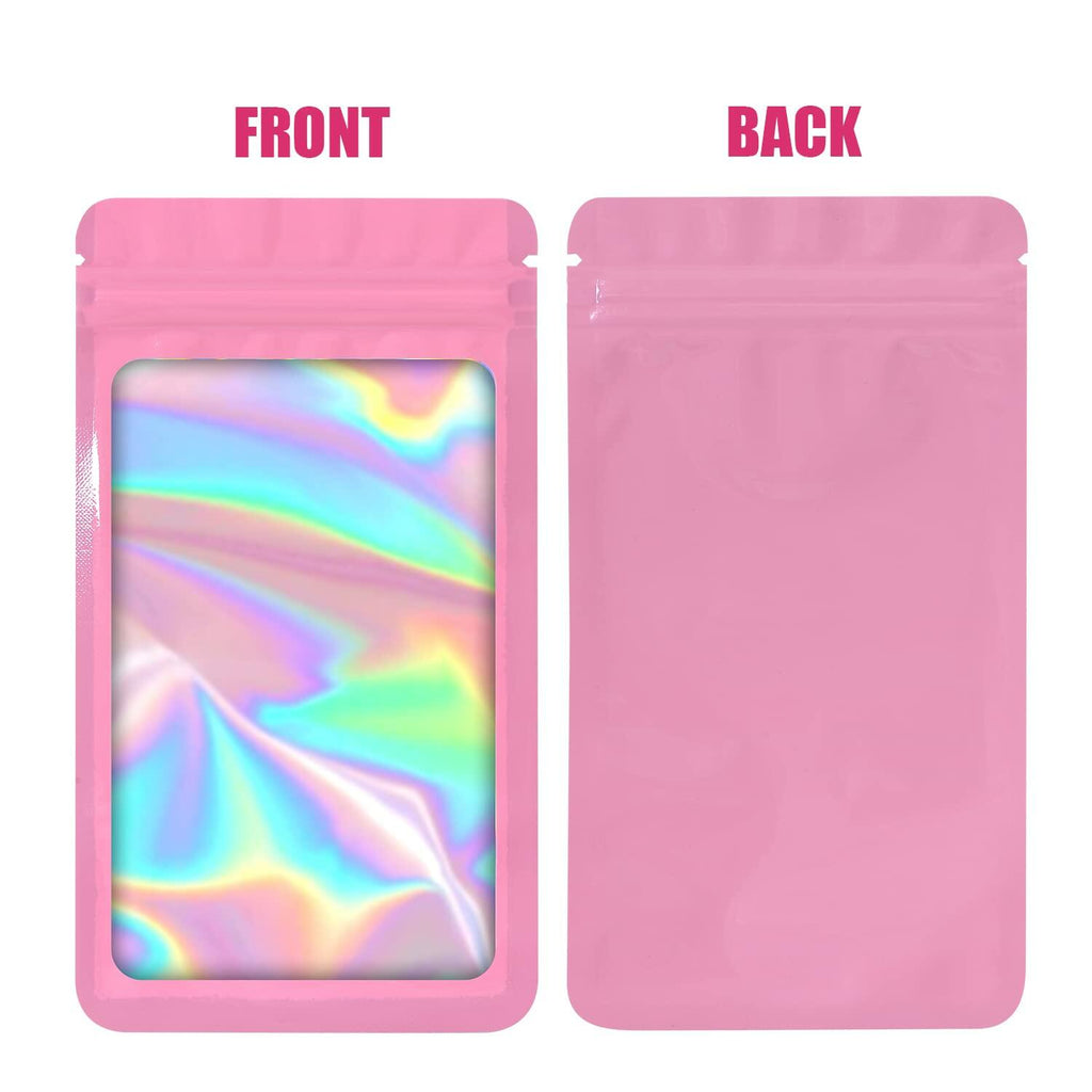 EONJOE 100-pack 4×6 inch mylar bags with clear window holographic resealable