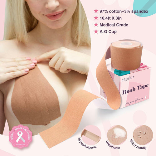Hopkost Boob Tape Breast Lift Tape for Large Breasts with 2 Pcs Nipple Covers