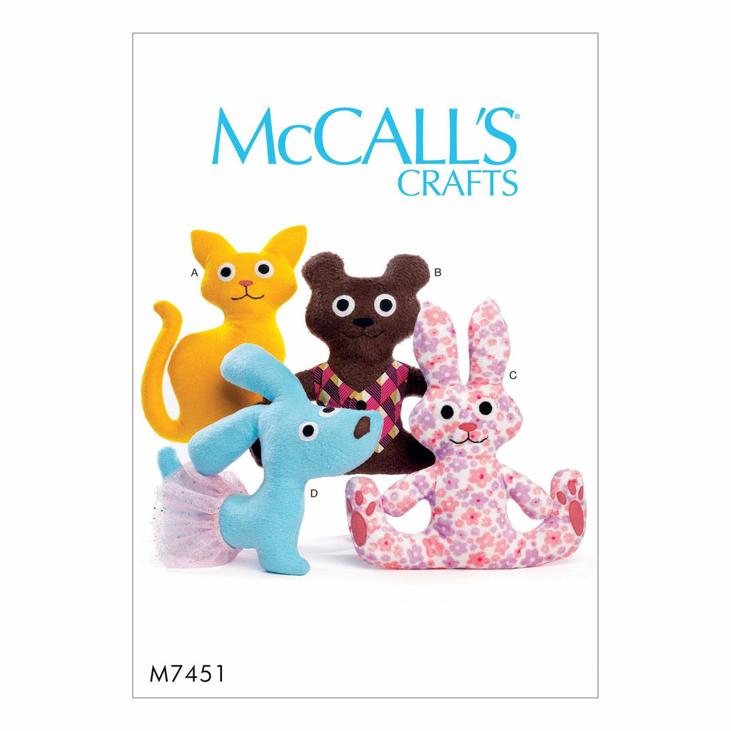 McCall's Patterns Cat, Bear, Rabbit And Dog Stuffed Animals 17.00 x 0.5 x 0.070