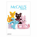 McCall's Patterns Cat, Bear, Rabbit And Dog Stuffed Animals 17.00 x 0.5 x 0.070